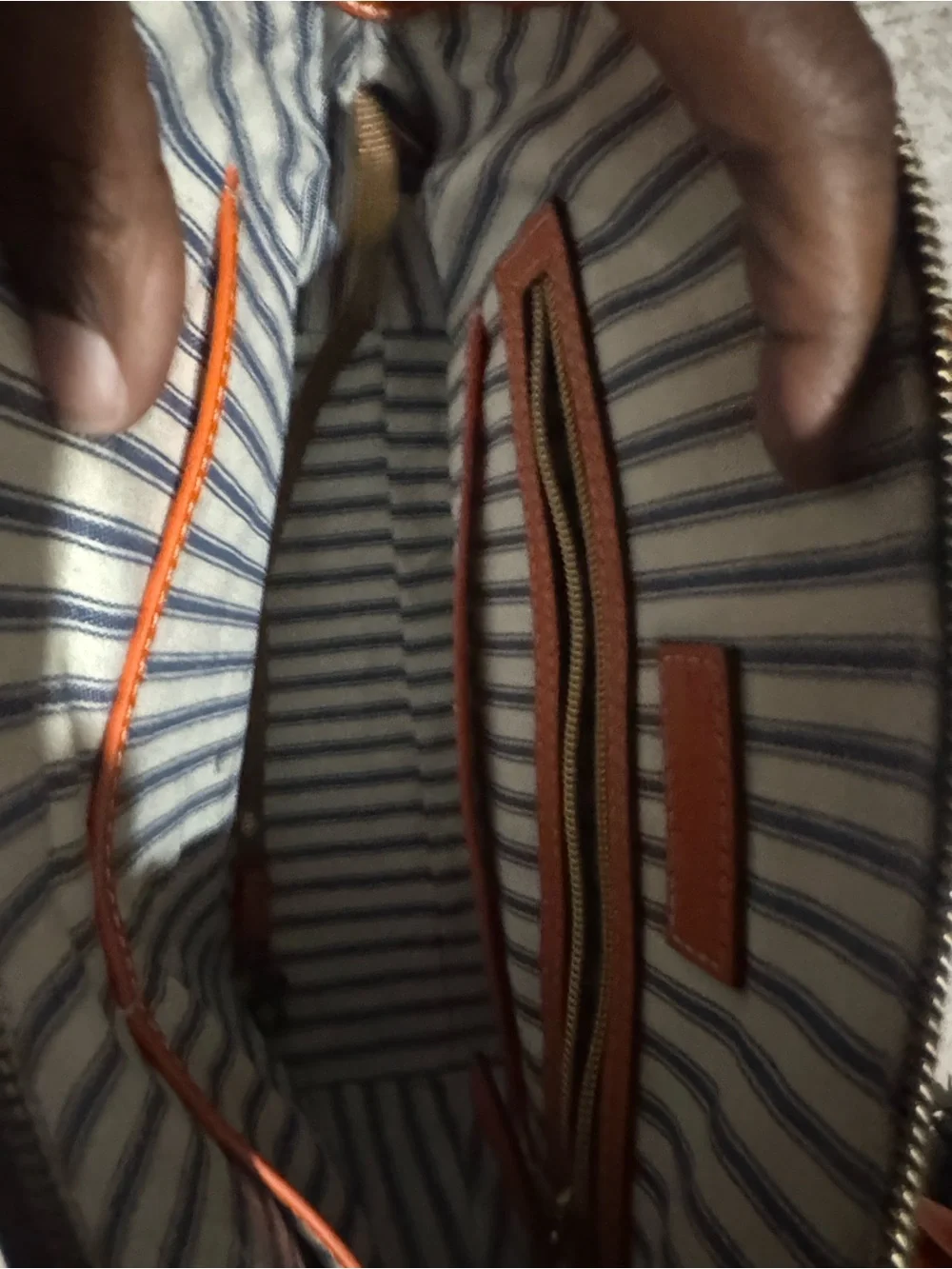 Dooney & Bourke Orange Leather Satchel with Matching Wallet